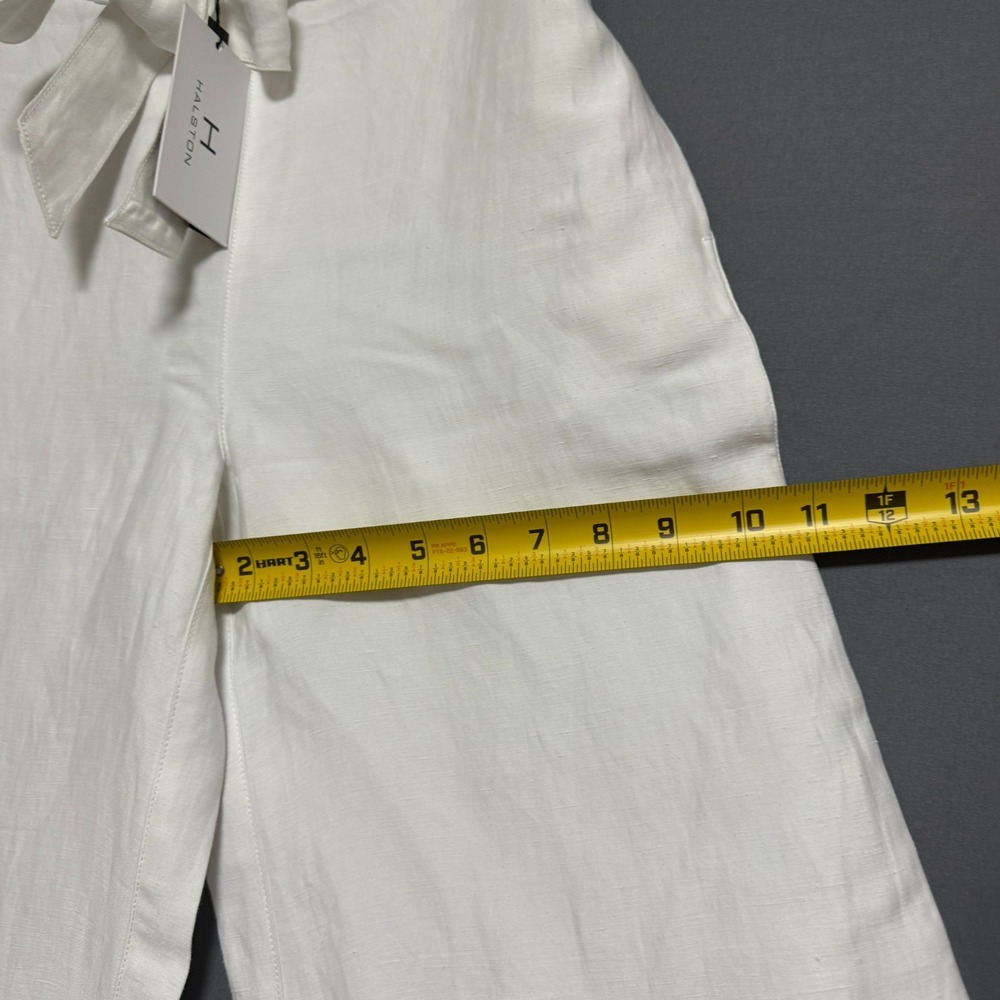 Halston Wide Leg Pants Womens XS White  Coastal Grandma Resortwear Boho Chic NWT - Picture 8 of 11